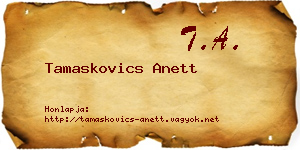 Tamaskovics Anett névjegykártya